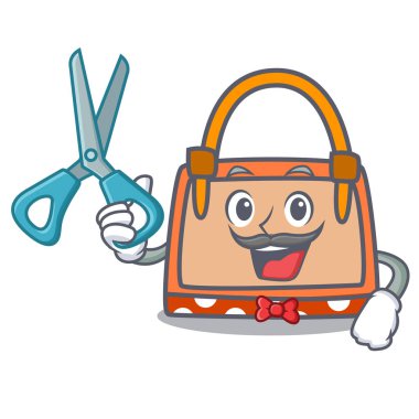 Kuaför el çantası karakter karikatür vektör çizim