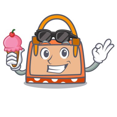 Dondurma el çantası karakter karikatür vektör çizim ile