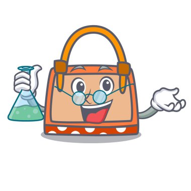 Profesör el çantası karakter karikatür vektör çizim