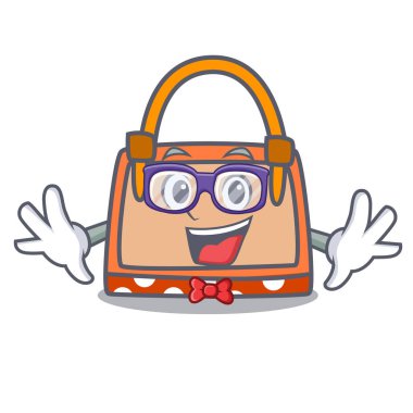 Geek el çantası karakter karikatür vektör çizim