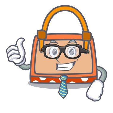 İşadamı el çantası karakter karikatür vektör çizim