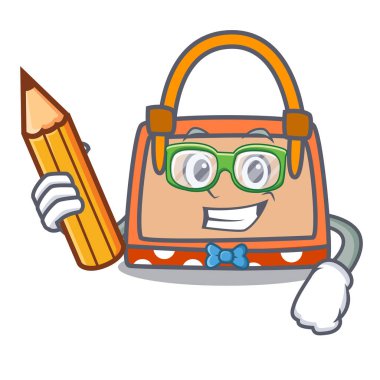 Öğrenci el çantası karakter karikatür vektör çizim