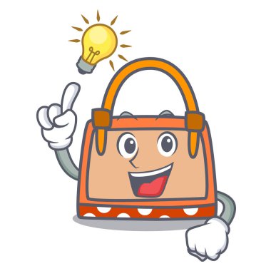 Bir fikir el çantası maskot karikatür vektör çizim var