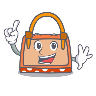 Parmak el çantası maskot karikatür vektör çizim