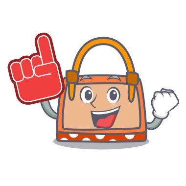 Köpük parmak el çantası maskot karikatür vektör çizim