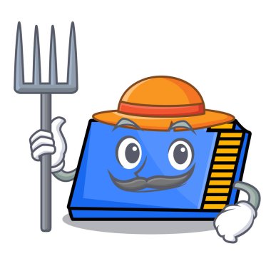 Çiftçi bellek kartı karakter karikatür vektör çizim