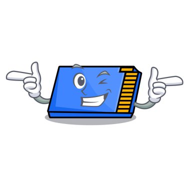 Wink bellek kartı karakter karikatür vektör çizim