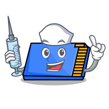 Hemşire bellek kartı karakter karikatür vektör çizim