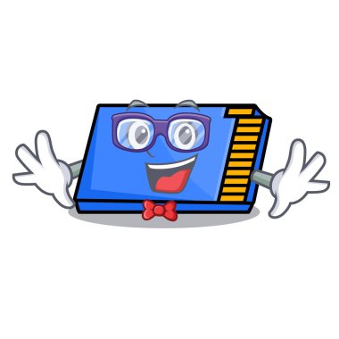 Geek bellek kartı karakter karikatür vektör çizim