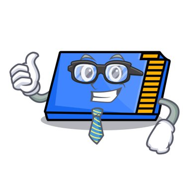 İşadamı bellek kartı karakter karikatür vektör çizim