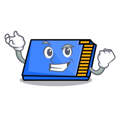 Başarılı bellek kartı karakter karikatür vektör çizim