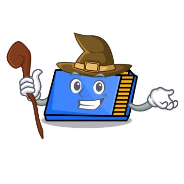 Cadı bellek kartı maskot karikatür vektör çizim