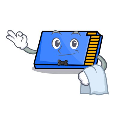 Garson bellek kartı maskot karikatür vektör çizim