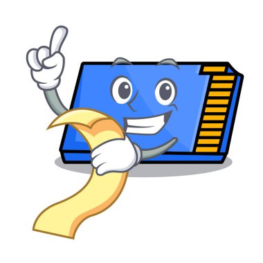 Menü bellek kartı maskot karikatür ile