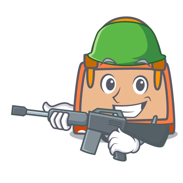 Exército Mão Saco Personagem Desenho Animado Vetor Ilustração —  Vetores de Stock