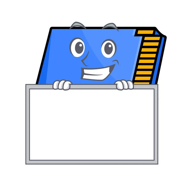 Grinsen Mit Board Speicherkarte Charakter Cartoon Vektor Illustration — Stockvektor