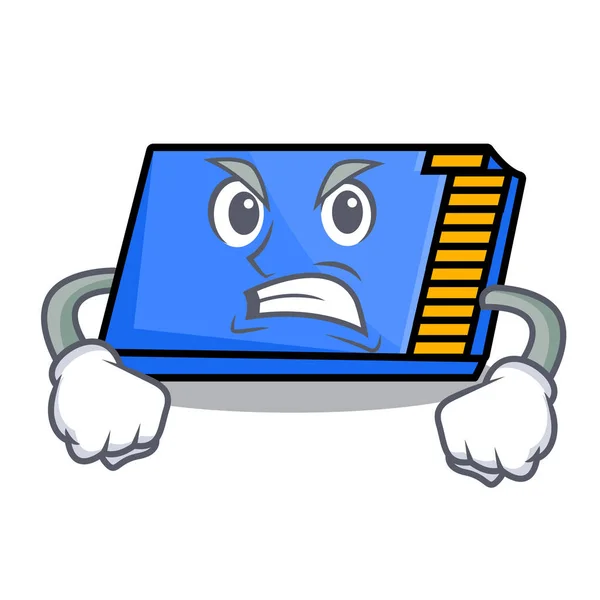 Caricatura de la mascota de la tarjeta de memoria enojado — Archivo Imágenes Vectoriales