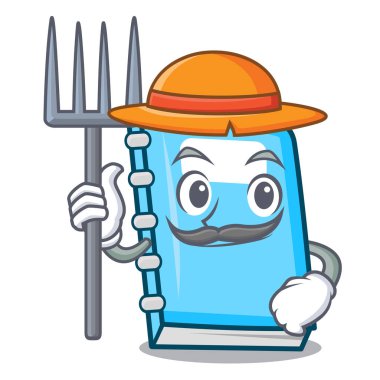 Çiftçi eğitim karakter karikatür tarzı