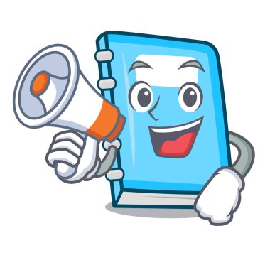 Megafon eğitim karakter karikatür tarzı ile