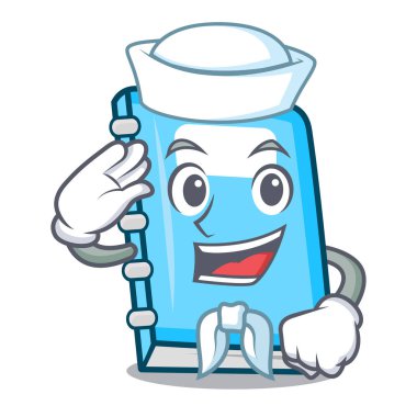 Denizci eğitim karakter karikatür tarzı