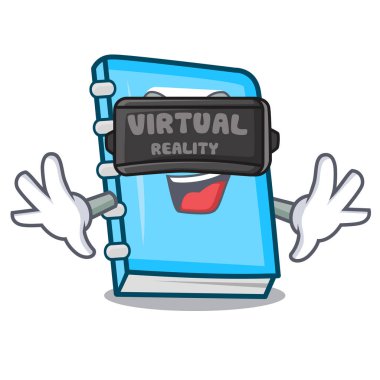 Sanal gerçeklik eğitim maskot karikatür tarzı