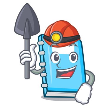 Madenci eğitim maskot karikatür tarzı