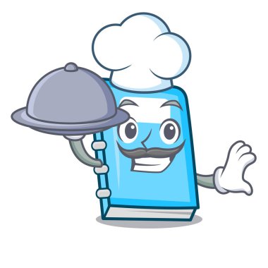 Şef gıda eğitim maskot karikatür tarzı ile