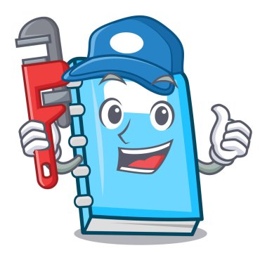 Tesisatçı eğitim maskot karikatür tarzı