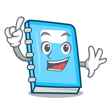 Parmak eğitim maskot karikatür tarzı