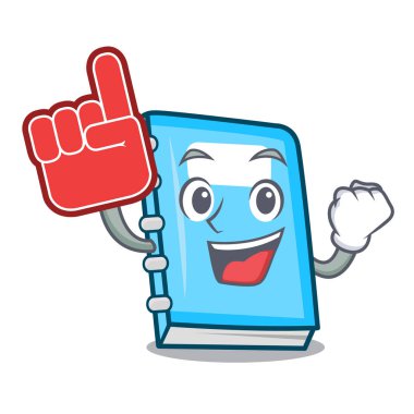 Köpük parmak eğitim maskot karikatür tarzı