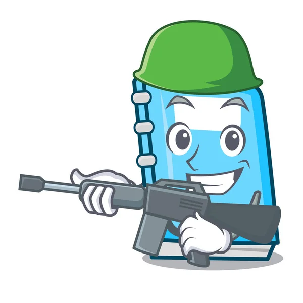 Personaggio educativo dell'esercito stile cartone animato — Vettoriale Stock