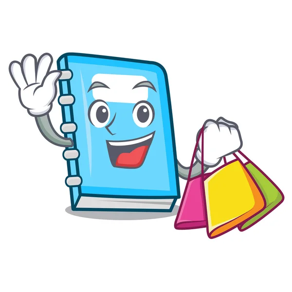 Compras educación carácter dibujos animados estilo — Vector de stock