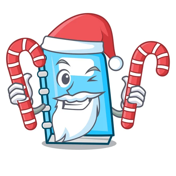 圣诞老人与糖果教育吉祥物卡通风格 — 图库矢量图片