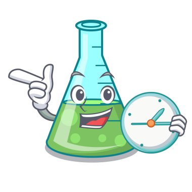 Saat bilim kabı karakter karikatür ile