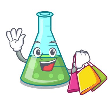 Alışveriş bilim kabı karakter karikatür