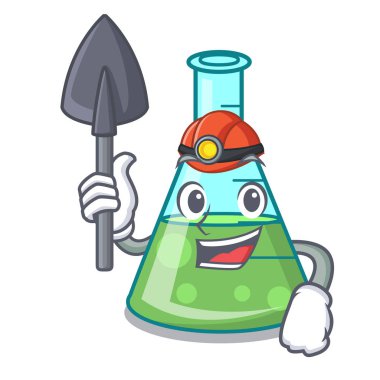 Madenci bilim kabı maskot çizgi film