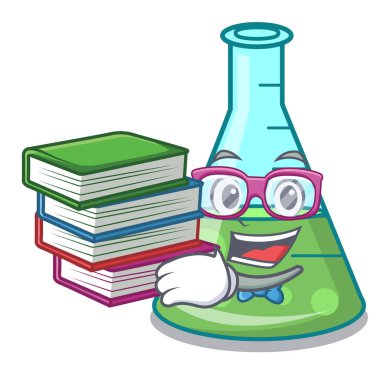 Öğrenci kitap bilim kabı maskot karikatür ile