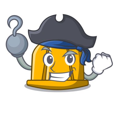 Korsan inşaat kask karakter karikatür vektör çizim