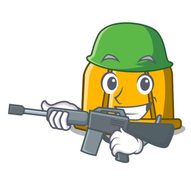 Ordu inşaat kask karakter karikatür vektör çizim