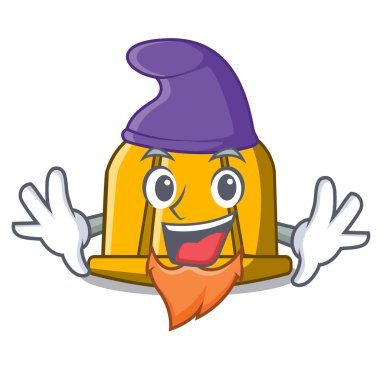 Elf inşaat kask karakter karikatür vektör çizim