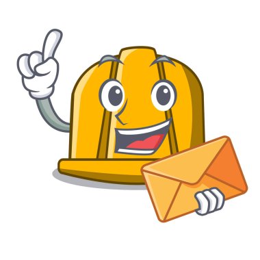 Zarf inşaat kask karakter karikatür vektör çizim ile