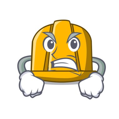 Kızgın inşaat kask maskot karikatür vektör çizim