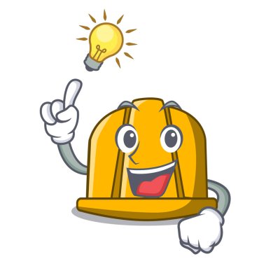 Bir fikir inşaat kask maskot karikatür vektör çizim var