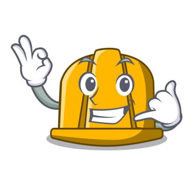 Bana inşaat kask maskot karikatür vektör çizim de