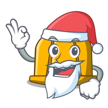 Santa inşaat kask maskot karikatür vektör çizim