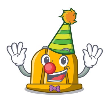 Palyaço inşaat kask maskot karikatür vektör çizim