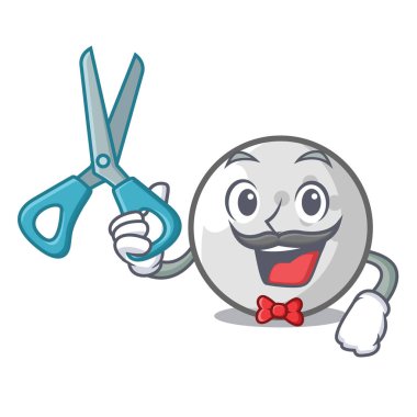 Golf topu karakter karikatür vektör çizim berber