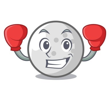 Boks golf topu karakter karikatür vektör çizim