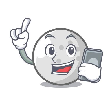 Telefon golf topu karakter karikatür vektör çizim ile