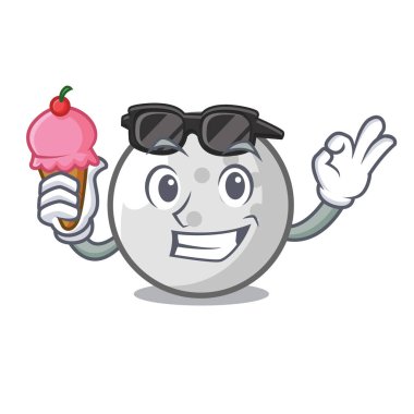 Dondurma golf topu karakter karikatür vektör çizim ile